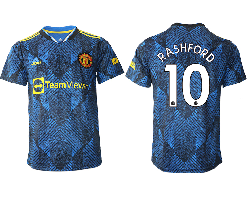 Men 2021-2022 Club Manchester United Second away aaa version blue #10 Soccer Jersey->manchester united jersey->Soccer Club Jersey